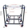 NEO STAR Double Battery Heavy Metal Inverter Trolley/Stand with 2.5 Inch Metal Wheels.