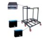 NEO STAR Double Battery Metal Inverter Trolley/UPS Stand with 2.5 Inch Metal Wheels. (Black & White)