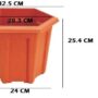 NEO STAR Square Modern Design Durable Plastic Plant Pot with Plate Pack of 4