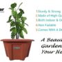 NEO STAR Square Modern Design Durable Plastic Plant Pot with Plate Pack of 4