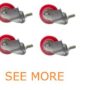 NEOSTAR Red 2.5 Inch caster wheel For Trolley , Furniture etc. ( Multipurpose Use / Load capacity - 250 kg / ( Set of 4 ) )