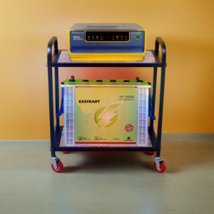 NEOSTAR Super  Metal Inverter Trolley/Stand For Single Battery with 2.5 Inch Black Metal Wheels.