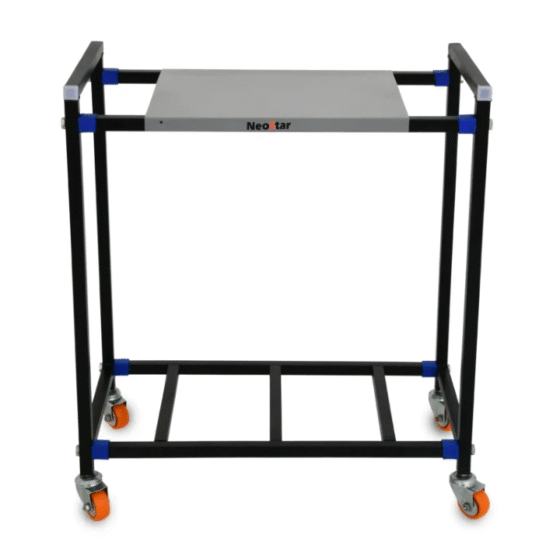reg12 NEOSTAR 2-Tier UPS Stand for Home and Office | Metal Inverter Trolley with 2inch Metal Body Wheels ,Battery Stand for Inverter with Shelf, Square,Black,Nardo Gray, 2 Shelf ,Single Battery Stand (701)