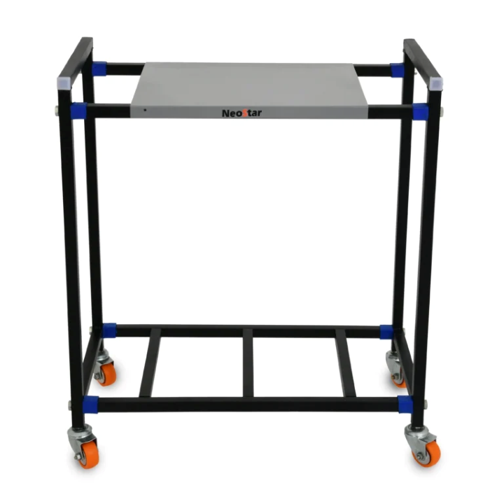 NEOSTAR 2-Tier UPS Stand for Home and Office | Metal Inverter Trolley with 2inch Metal Body Wheels ,Battery Stand for Inverter with Shelf, Square,Black,Nardo Gray, 2 Shelf ,Single Battery Stand  (701)