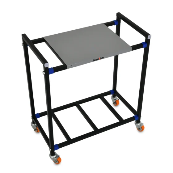 regular3 NEOSTAR 2-Tier UPS Stand for Home and Office | Metal Inverter Trolley with 2inch Metal Body Wheels ,Battery Stand for Inverter with Shelf, Square,Black,Nardo Gray, 2 Shelf ,Single Battery Stand (701)
