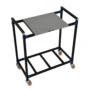 NEOSTAR 2-Tier UPS Stand for Home and Office | Metal Inverter Trolley with 2inch Metal Body Wheels ,Battery Stand for Inverter with Shelf, Square,Black,Nardo Gray, 2 Shelf ,Single Battery Stand  (701)