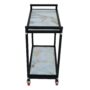 NEO STAR Metal and Wooden Battery Inverter Trolley/Stand with 2.5 Inch Heavy Wheels (Black and White)