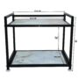 Metal & wooden Microwave Stand , Rack, Organizer For Kitchen Counter (Black &White)