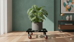 NEOSTAR Metal Planter Flower Pot Stand Trolley With 2 Inch Metal Wheels For Balcony , Living Room, Outdoor, Indoor , Garden Decor I Load Capacity 80 kg (Pack of 1)