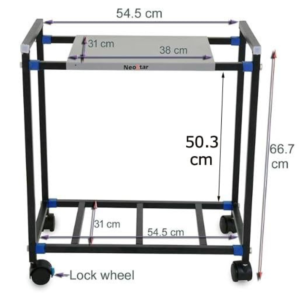 NEOSTAR Metal Inverter Trolley Stand with Black Lock Wheels, Movable Rack,70 Kg Capacity