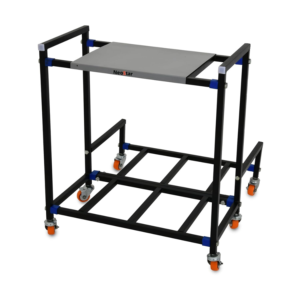 NEOSTAR 2-Tier Metal UPS Stand/Trolley for Two Batteries and Inverter for Home and Office I Load Capacity 150 kg I Double Battery Metal Inverter Trolley/Stand (Goldy) with 2 Inch Wheels I