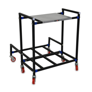 NEOSTAR Double Battery Heavy Metal Inverter Trolley/Stand with 2.5 Inch Wheels (GOLDSTAR) I 2-Tier Metal UPS Stand/Trolley for Two Batteries and Inverter for Home and Office I Load Capacity 170 kg