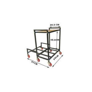NEOSTAR 2-Tier Wooden Top Metal UPS Stand/Trolley for Two Batteries and Inverter for Home and Office I Load Capacity 160 kg I Double Battery Inverter Stand with 2.5 Inch Wheels.